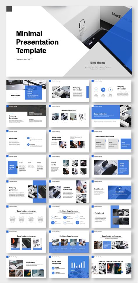 Company Introduction Design, Blue Presentation Design, Business Plan Design, Company Profile Presentation, Fashion Powerpoint, Brochure Design Layouts, Blue Company, Plan Presentation, Presentation Slides Design