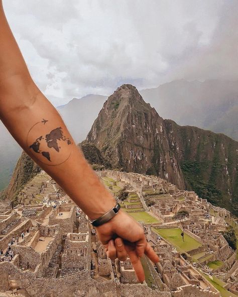 Peru | Bolivia tours on Instagram: “It's not about marking the step, it's about leaving the mark. It's one of the slogans that travelers repeat to themselves before embarking…” Sleeve Tattoos, Peru, Peru Tattoo, Tattoo Sleeve Designs, Life Is An Adventure, Bolivia, Tattoos And Piercings, Maple Leaf Tattoo, Triangle Tattoo