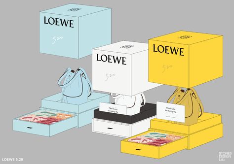 LOEWE 520 Campaign on Behance Box Design Ideas Packaging, Loewe Packaging Design, Loewe Packaging, Package Box Design, Concept Portfolio, Box Design Ideas, 3d Packaging, Resume Portfolio, Print Crafts