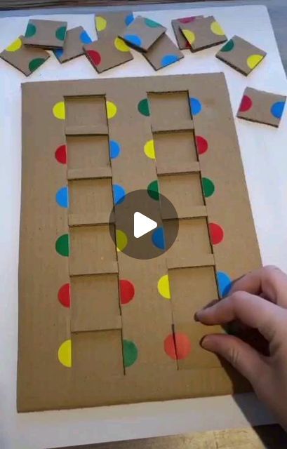 Indoor Activity For Kids, Preschool Motor Skills Activities, Cardboard Video Game, Cardboard Activities For Kids, Number Games For Preschool, Puzzle For Kids Preschool, Puzzle Activities For Kids, Fine Motor Skills Activities Preschool, Fine Motor Games