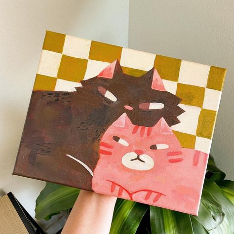 Arte Doodle, Canvas Painting Designs, Cute Paintings, Small Canvas Art, Arte Sketchbook, Arte Inspo, Diy Canvas Art Painting, Mini Canvas Art, Art Inspiration Painting