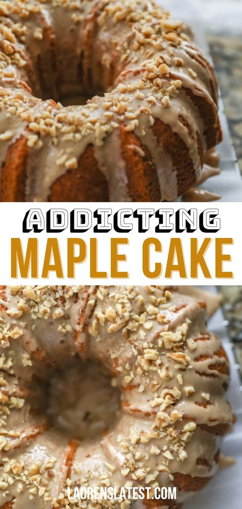 Maple Nut Cake, Maple Walnut Cake With Maple Frosting, Maple Bar Cake, Desserts With Maple Frosting, Maple Butter Cake, Maple Glaze Recipe Easy, Maple Bar Donut Birthday Cake, Maple Donut Cake, Maple Syrup Glaze For Cake