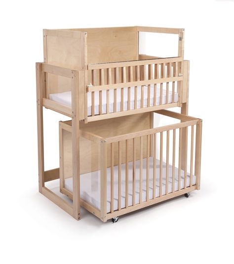 Double decker, bunk-bed, stacked cribs. Must save space right?? Bunk Bed Crib, Contemporary Bunk Beds, Unique Cribs, Twin Cribs, Modern Bunk, Modern Bunk Beds, Modern Crib, Best Crib, Portable Crib