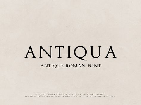 Antiqua - Antique Roman Font by GOICHA Antique Logo, Greek Font, Yoga Story, Roman Fonts, Omerta Tattoo, Tattoo Lettering Fonts, Aesthetic Fonts, Font Inspiration, Roman Fashion