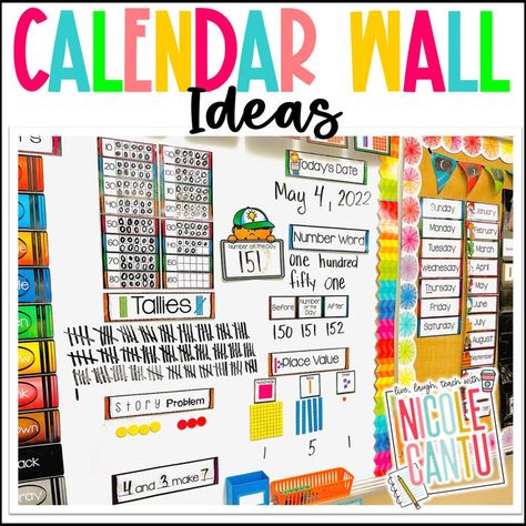 Daily Focus Board Kindergarten, Class Calendar Display, 2nd Grade Calendar Time, Linear Calendar Kindergarten, Second Grade Calendar Wall, Calendar Kindergarten Board, Focus Wall Classroom Kindergarten, Magnetic Calendar Classroom, Elementary Focus Wall