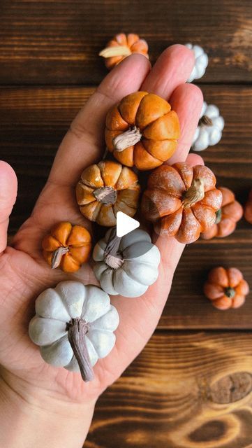 Fimo, Mini Clay Pumpkins, Clay Autumn Crafts, Autumn Clay Crafts, Pumpkin Polymer Clay, Clay Pumpkin Diy, Fall Clay Crafts, Autumn Clay Ideas, Polymer Clay Pumpkins