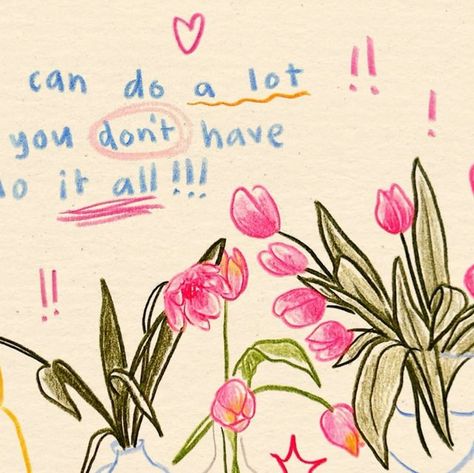 Tulip Art Painting, Doodle Art Colourful, Tulip Doodle, Coloured Doodles, Wholesome Quotes, Monday Reminder, Tulip Art, Tulip Drawing, Tulips Art