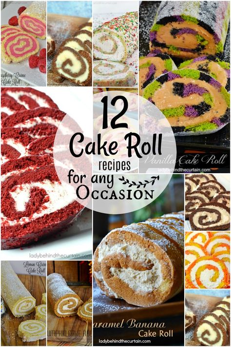 12 Cake Roll Recipes. If you're in the market for a good cake roll recipe then this is the place to be! Whether you're planning a Christmas party or Ladies Chocolate Roll Up Cake, Mint Chip Cake Roll, Eggnog Cake Roll, Candy Cane Cake Roll, Deco Roll Cake Recipe, Jelly Roll Cake Design, Thanksgiving Cake Roll Recipes, Snowflake Red Velvet Cake Roll, Cake Rolls Design