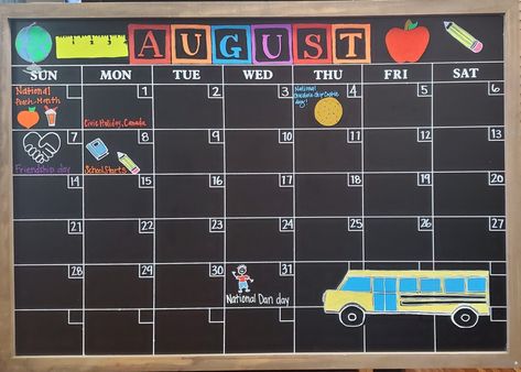 May Calender Aesthetic Whiteboard, Calander Design Ideas August, Monthly White Board Ideas, August Calendar 2023 Chalkboard, August Chalkboard Art Calendar, Classroom Whiteboard Calendar, August Chalk Calendar Ideas, May Calendar 2024 Aesthetic Whiteboard, May Chalkboard Art Calendar