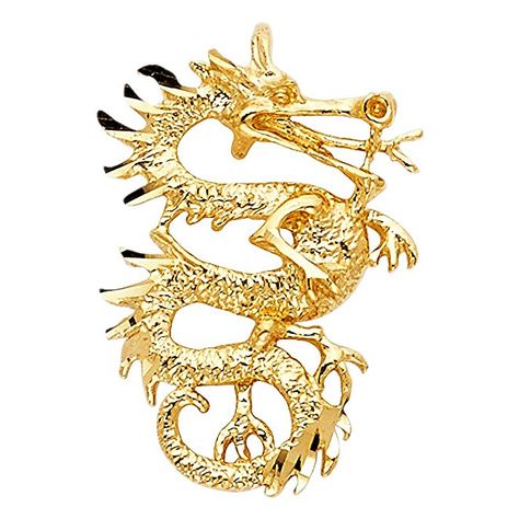 14K Yellow Solid Gold Dragon Pendant - sold on Amazon Astrology Jewelry, Diamonds Engagement Ring, Fake Jewelry, Beautiful Dragon, Gold Dragon, Dragon Jewelry, Yellow Gold Jewelry, Gold Diamond Jewelry, Large Jewelry