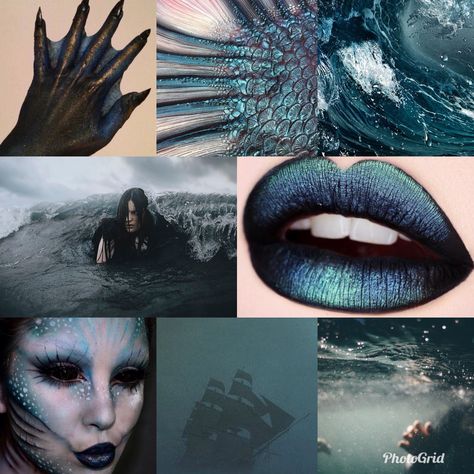 Dark mermaid aesthetic Dark Mermaid Crown, Goth Mermaid Costume, Umberlee Aesthetic, Gothic Mermaid Costume, Goth Mermaid Makeup, Evil Siren Makeup, Evil Siren Aesthetic, Mermaid Makeup Ideas, Mermaid Party Adult