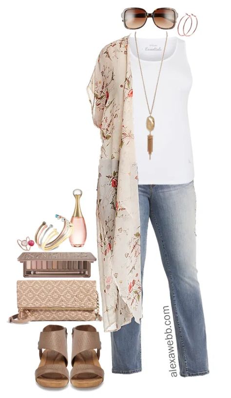 Lace Kimono Outfit Plus Size, Plus Size Summer Outfits 2023 Women Over 50, Plus Size Easter Outfit Church, Bohemian Outfits Women, Plus Size Spring Fashion 2023, Plus Size Spring Outfits 2024, Floral Kimono Outfit, Plus Size Bohemian, Kimono Floral