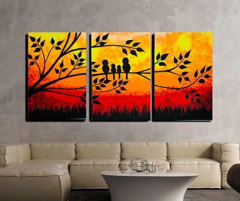 3 Part Canvas Painting Ideas, Simple Painting For Living Room, 3 Paintings In A Row Canvases Wall Decor, 3 Piece Canvas Art Bedroom, 3 Piece Canvas Art Diy Easy Acrylic, 4 Piece Canvas Art Diy Easy, Diy 3 Panel Canvas Art, Two Piece Painting Ideas, Triple Canvas Painting Ideas