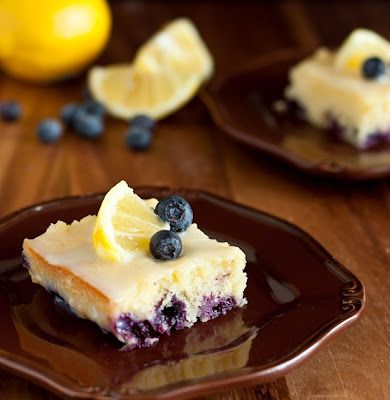 Blueberry Lemon Brownies with White Chocolate Glaze - Cooking Classy