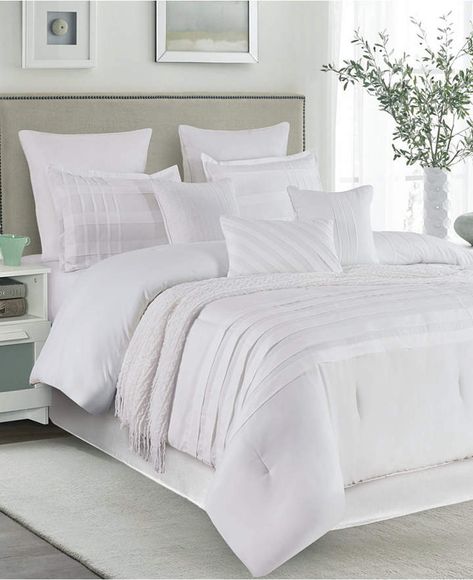 Hallmart Collectibles Blanca 10-Pc. Queen Comforter Set Bedding Neutral Bed Linen, Bedding Sets Online, White Tone, King Comforter Sets, Luxury Bedding Sets, King Bedding Sets, Queen Comforter Sets, Bed Linens Luxury, Queen Comforter