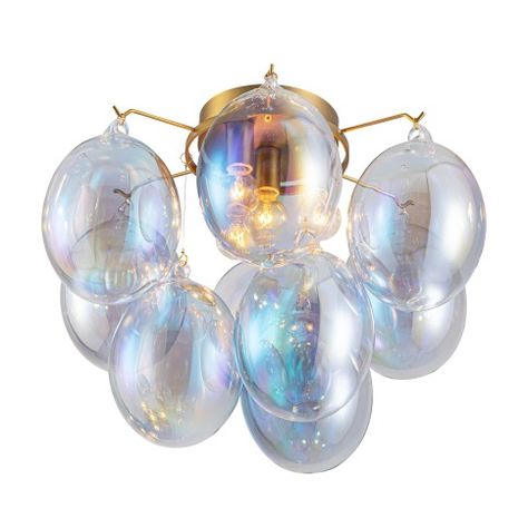 GLOBO 4-LIGHT SEMI FLUSH Bubble Type, Luxurious Lighting, Unique Glassware, Brass Light Fixture, Vintage Ceiling Lights, Bubble Lights, Light Fixtures Flush Mount, Modern Ceiling, Modern Ceiling Light