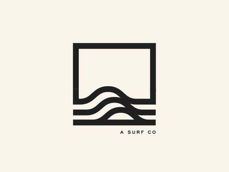 A Surf Co square logomark wave ocean geometric monoline logo Ideal Logo, Surf Logo, Inspiration Logo Design, Logo Minimalista, Desain Editorial, Surf Brands, Waves Logo, Logo Luxury, Square Logo