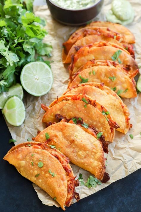 Easy Crispy Baked Chicken Tacos (ready in 30 minutes!) | Cake 'n Knife Crispy Cheesy Chicken Tacos, Baked Crunchy Tacos, Crispy Baked Chicken Tacos, Chicken Tacos In Oven, Baked Crispy Tacos, Baked Chicken Tacos Oven, Baked Crispy Chicken Tacos, Crispy Baked Tacos, Crispy Tacos In Oven