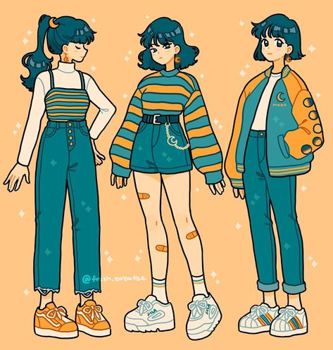 Emily Kim on Instagram: “Some casual outfits :) comment your favorite fit(s), or mix and match!!” Hiasan Bilik Tidur, Arte Do Kawaii, Clothing Sketches, Art Outfits, Drawing Anime Clothes, Cartoon Outfits, Dessin Adorable, Fashion Design Drawings, Drawing Clothes