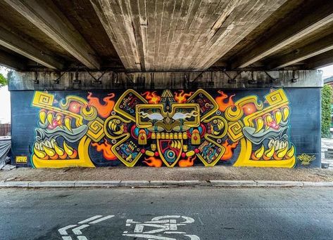 Aztec Mural, Instagram Mural, Street Mural, Wall Of Fame, Aztec Art, Old Wall, San Jose, The Old, Old Things