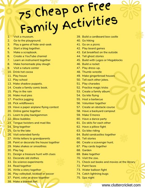 Cheap Family Activities, Free Summer Activities, Free Family Activities, Kids Notes, Summer Schedule, Screen Free Activities, Fun Family Activities, Family Night, Free Summer