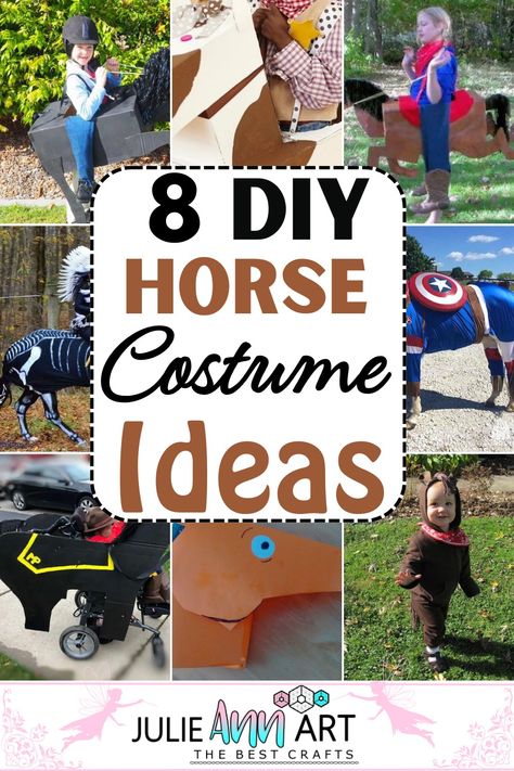 If you’re a fan of horses and want to look like him for the next Halloween party or cosplay event, following this list of DIY horse costume ideas will surely be a beneficial option. Imagine looking like a warrior riding a horse or a kid playing the role of a character at a circus; all of our horse costumes will give you a distinctive vibe. You have to use some simple colored accessories and turn them into a masterpiece wearable for November events and surely thank me later. Easy Horse Costumes Diy, Horse Custom Halloween, Horse Dress Up Ideas Costumes, Cardboard Horse Costume, Halloween Costume For Horse And Rider, Diy Horse Costume For Adults, Horse Costumes Ideas, Easy Horse Halloween Costumes, Horse Costumes For People