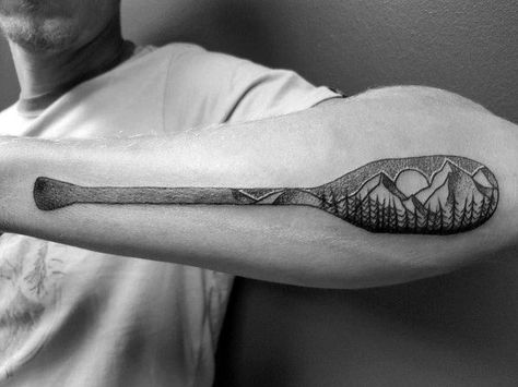 30 Paddle Tattoo Ideas For Men - Rowing Designs Canoe Paddle Tattoo Simple, Paddle Tattoo Ideas, Kayak Paddle Tattoo, Paddle Boarding Tattoo Ideas, Kayaking Tattoo Ideas, Paddle Board Tattoo Ideas, Paddling Tattoo, Canoe Paddle Tattoo, Paddle Board Tattoo