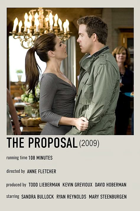 minimalist polaroid movie poster The Proposal Poster, The Proposal Movie Aesthetic, The Proposal Movie Poster, Comfort Movies List, 90s Romance Movies, The Proposal Movie, Iconic 80s Movies, Polaroid Movie Poster, Romance Movie Poster