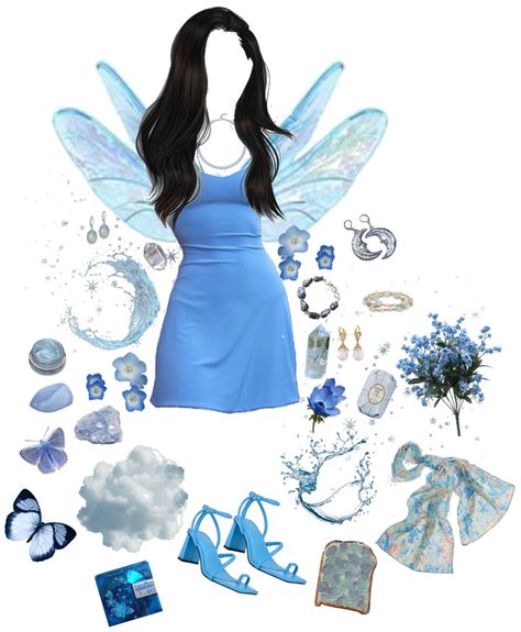 💦🦋💧9. Silvermist Disneybound!💧🦋💦 Outfit | ShopLook Blue Tinkerbell Fairy Costume, Blue Fairy Aesthetic Costume, Disney Fairy Outfit Ideas, Silvermist Costume Aesthetic, Silver Mist Fairy Costume, Disney Faries Halloween Costume, Silvermist Outfit Ideas, Silver Mist Tinkerbell Costume, Silvermist Outfit Aesthetic