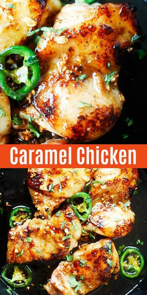 Chicken On Skillet, Spicy Caramel, Caramel Chicken, Malaysia Recipes, Chicken Delight, New Chicken Recipes, Vietnamese Style, Rasa Malaysia, Chicken Appetizers