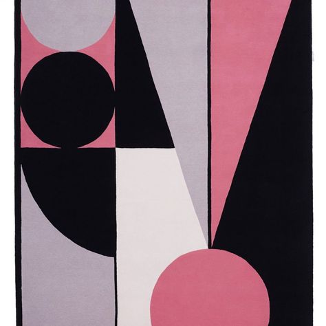 Japanese Abstractions n°1 - Maison Dada Sophie Taeuber, Contrast Art, Geometric Shapes Art, Geometrical Shapes, Art Deco Rugs, Geometric Painting, Abstract Geometric Art, Colorful Rug, Shape Art