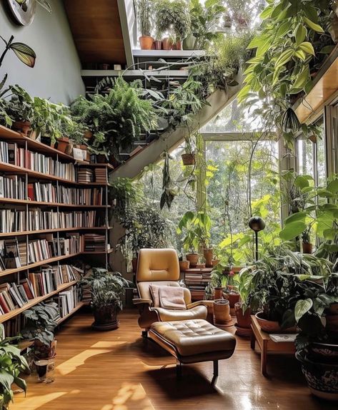 Interior Design Per La Casa, Inspire Me Home Decor, Dream House Rooms, Room With Plants, Design Del Prodotto, Home Library, Dream House Decor, House Inspo, Dream Home Design