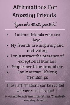 Manifesting Friendship Affirmations, Friendship Affirmations, Attract Friends, I Attract, Spiritual Manifestation, Amazing Friends, Daily Positive Affirmations, Morning Affirmations, Self Affirmations