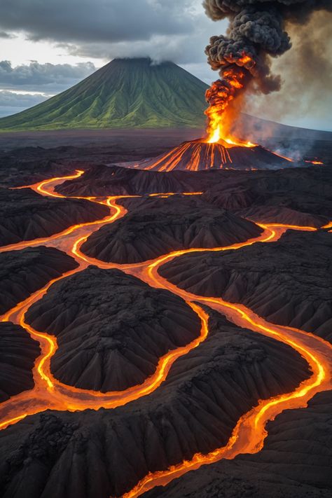 Fire and Earth: Exploring the Active Volcanoes of Hawaii Primordial Soup, Volcano Landscape, Shield Volcano, Forces Of Nature, Molten Lava, Hawaii Volcano, Nature Tour, Active Volcano, Beautiful Locations Nature