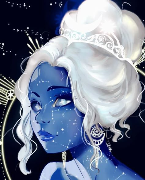 Sky Goddess Art, Celestial Pfp, Celestial Art Goddesses, Star Goddess Art, Celestial Character Design, Goddess Of Stars, Star Person, Galaxy Oc, Goddess Of The Stars