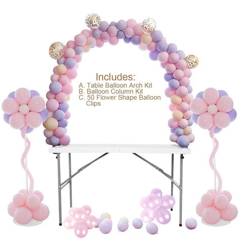 Table Balloon Arch Kit, Balloon Column Stand Kit Bundle, Best for Birthday, Wedding, 31.95   $31.95cdn Graduation and Christmas. Balloons Not Included.: Amazon.ca: Health & Personal Care Table Balloon Arch, Balloon Column Stand, Balloon Arch Frame, Balloon Arch Diy, 70th Birthday Decorations, Balloon Arch Kit, Balloon Stands, Christmas Balloons, Kids Party Supplies