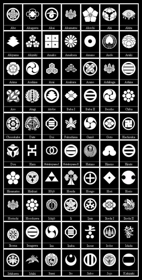 Japanese Family Crest: List of the Lineage Symbols Japanese Crest, Japanese Family Crest, Japanese Tattoo Symbols, Family Symbol, Japanese Symbol, Samurai Artwork, Family Crests, Japanese History, Samurai Armor