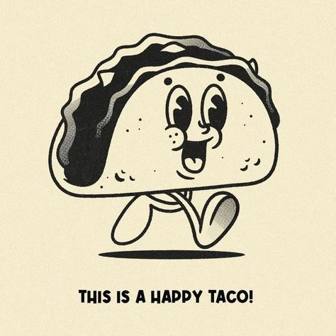 Taco Character Design, Quesadilla Illustration, Bread Illustration Design, Burrito Cartoon, Tacos Drawing, Burrito Illustration, Taco Doodle, Taco Character, Taco Illustration