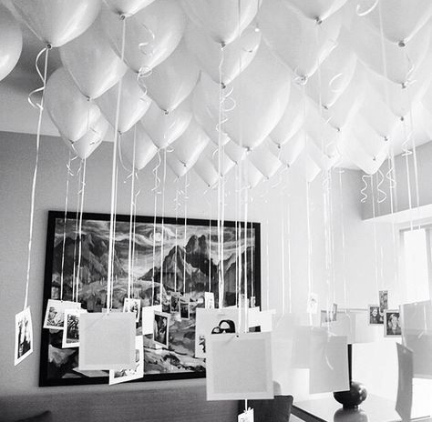 Balloon Proposal, Hen Party Balloons, Hanging Balloons, Black And White Balloons, Monochrome Wedding, Surprise Engagement Party, Surprise Package, Brides Room, Balloon Pictures