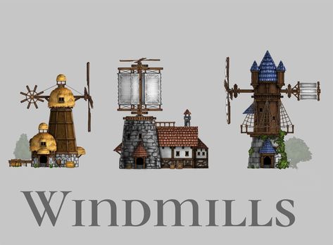 Windmills | Inkarnate - Create Fantasy Maps Online Fantasy Windmill, Inkarnate Maps, House Concept Art, Windmill House, House Concept, Fantasy Maps, Fantasy Concept, World Maps, Fantasy House