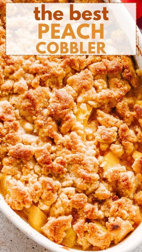 Essen, The Best Peach Cobbler, Good Peach Cobbler Recipe, Best Peach Cobbler, Easy Peach Cobbler Recipe, Cobbler Easy, Butter Sugar Cookies, Peach Dessert Recipes, Sugar Cookie Crust