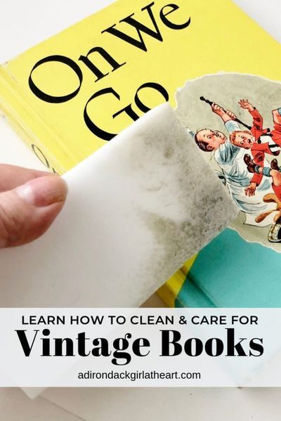 VINTAGE BOOKS: Learn how to take care of your precious vintage and antique books. @adirondackgirlatheart.com Book Care, Book Repair, Clean Book, Leather Book Covers, Easy Cleaning Hacks, Books Vintage, Vintage Cooking, Vintage Book Covers, Antique Bottles