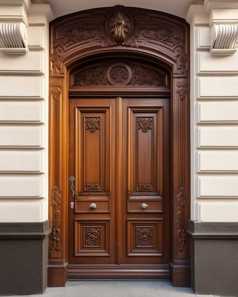 50+ Spectacular Wooden Door Designs for a Grand Entryway • 333+ Images • [ArtFacade] Luxury Doors Entrance, Double Door Design Wood Modern, Double Door Design Wood, Entrance Wooden Door Design, Mansion Door, Main Door Designs, Rustic Front Door Decor, Wooden Door Entrance, Wooden Double Doors