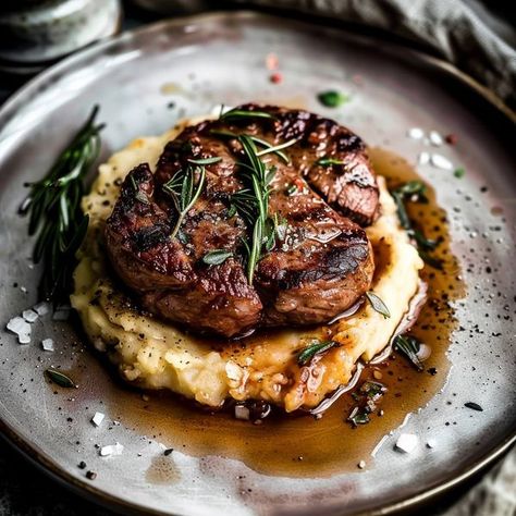 Kitchen Flavors Chef Dinner, Rustic Food, Gourmet Steak, Cooking The Perfect Steak, Beef Steak Recipes, Gourmet Dinner, Western Food, Beef Dinner, Everyday Food