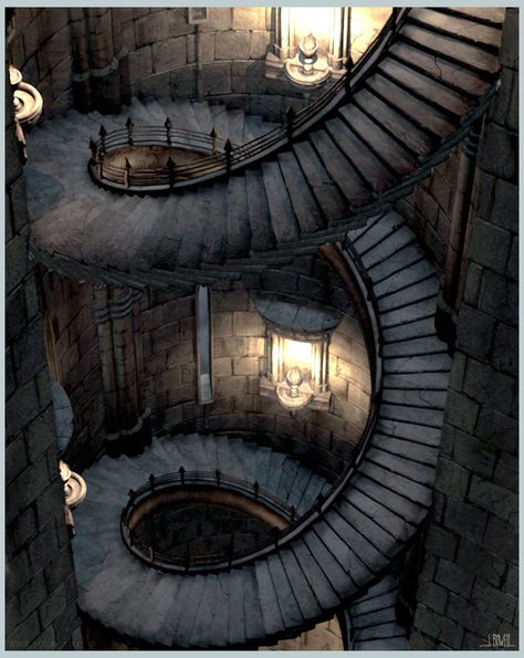 Imgur: The most awesome images on the Internet Fantasy Backgrounds, Spiral Staircases, Final Fantasy Ix, Dark Castle, Inside Art, Castle Tower, Rpg Map, Fantasy Background, Fantasy Castle