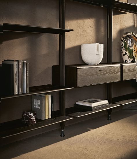 Shelves And Storage, Office Remodel, Library Shelves, Club Armchair, Slate Flooring, Small Closet, Organization Inspiration, Tv Wall Design, Floor Ceiling