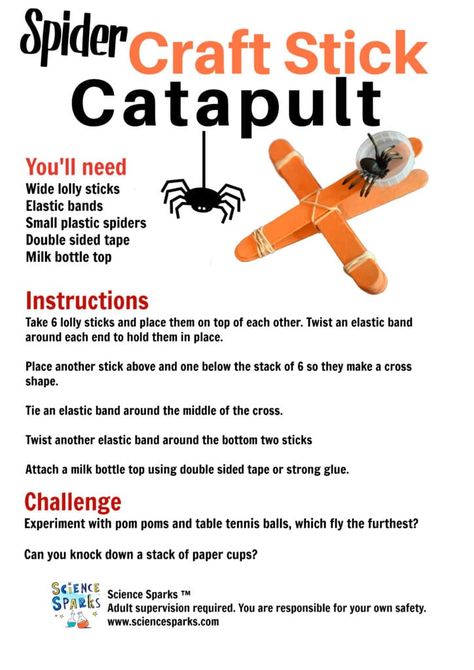 Stem Catapult, Halloween Stem Challenge, Halloween Stem, Halloween Science, Spider Crafts, Stem Challenge, Science Activity, Stem Challenges, Strongest Glue