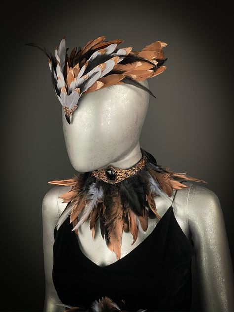 Owl Headdress, Eagle-owl Tiara, Bird Fascinator, Fairy Bird Headpiece, Crown With Feathers, Fantasy Crown, Secret Garden Party - Etsy Owl Headdress, Hedwig Costume, Bird Headpiece, Eagle Costume, Narnia Costumes, Secret Garden Party, Feather Outfit, Fantasy Crown, Future Costume