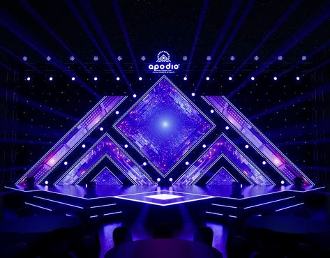 Stage Ideas Design Event, Lighting Stage Design, Concert Stage Set Design, Led Stage Design, Stage Design Ideas Creative, Midnight Era, Stage Backdrop Design, Stage Lighting Design, Roof Truss Design