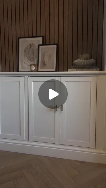 Living Room Alcove Ideas Built Ins, Ikea Alcove Cabinet Hack, Ikea Cabinets Fireplace Built Ins, Alcove Ikea Hack, Built In Cabinets Fireplace, Ikea Hack Living Room Built Ins, Panelled Alcoves Living Room, Lommarp Ikea Hack, Ikea Fireplace Built In Hack